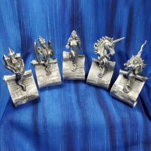 Scroll Series Castle Dragon Sorceress Unicorn Wizard Pewter US Made Ray Lamb NEU - Bild 1 von 22