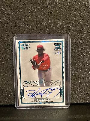 2020 Leaf Trinity Hector Yan ROOKIE AUTO /50 ANGELS - Image 1 of 2