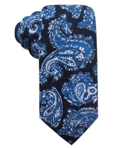 NEW $59 MENS TASSO ELBA BLUE/ NAVY SANNA PAISLEY 100% WOOL NECK TIE ONE SIZE - Picture 1 of 2