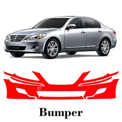 Película de protección de pintura PPF precortada para parachoques para Hyundai Genesis sedán 2009-2012 Foto 1 de 4