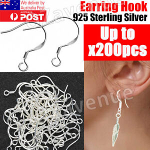 200pcs 925 Silver Earring Hooks French Hook Hypoallergenic Ear Wire DIY Earrings