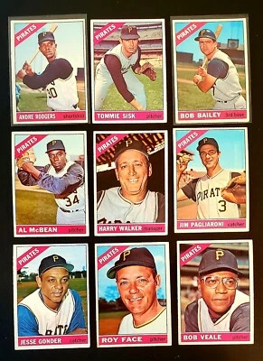 批量 9 件 1966 年 Topps 匹兹堡海盗,包括 Hi# S Jesse Gonder & Bob Bailey — 第 1/4 张图片