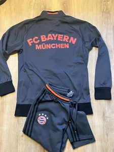 adidas FC Bayern Munich Anthem Jacket & Training Pants Track Suit Grey 2016 Mens - Picture 1 of 24