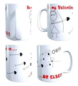 Taza de café de té de San Valentín personalizada TU NOMBRE Parejas CUPIDO FLECHA regalo - Imagen 1 de 17