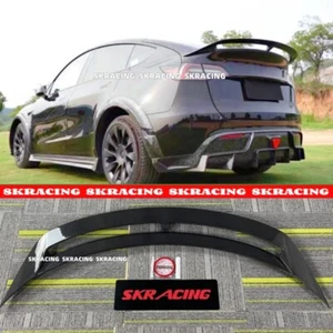 Carbon Fiber NEW STYLE Rear Trunk Lid Spoiler Wing For 2020-2023 Tesla Model Y - Picture 1 of 16