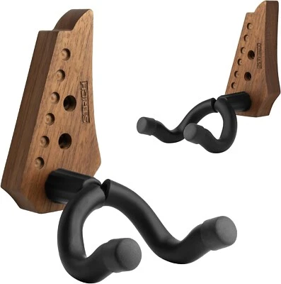 "Montaje de pared para guitarra, colgador de guitarra con base de nogal, montaje de suspensión en forma de U con tornillos... Foto 1 de 4