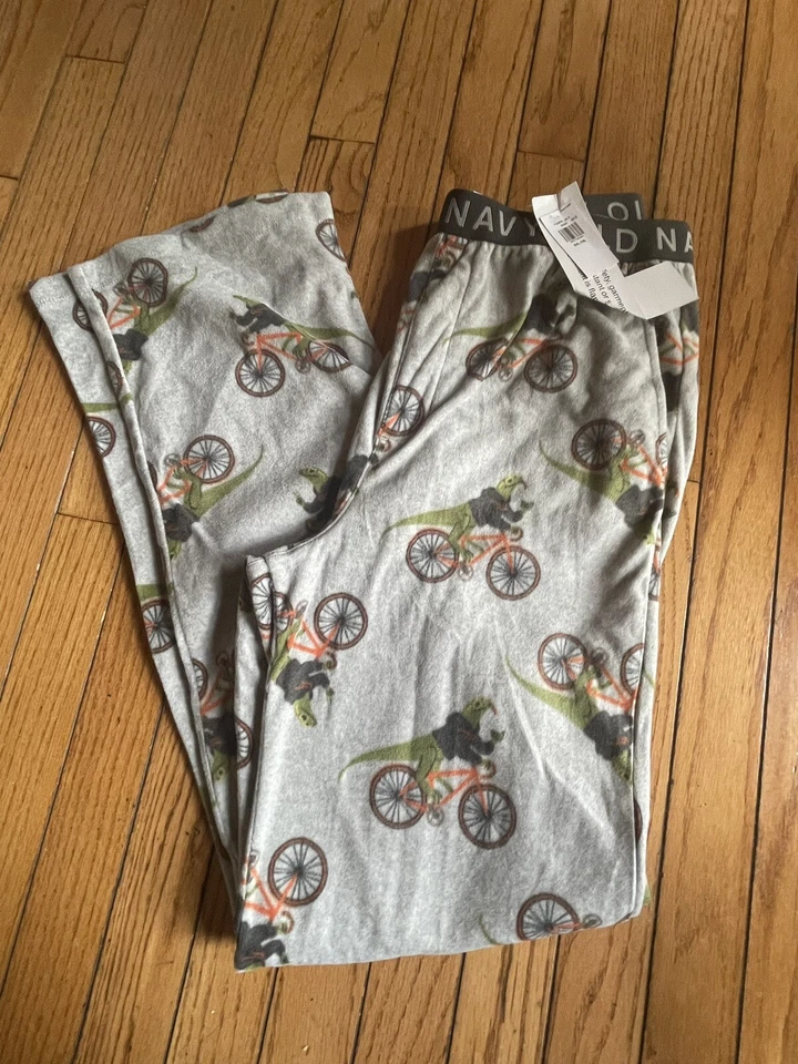 NWT Old Navy Boys Fleece Pajama Pants Gray Lizard Biking Size XXL 18 - Image 1 of 1