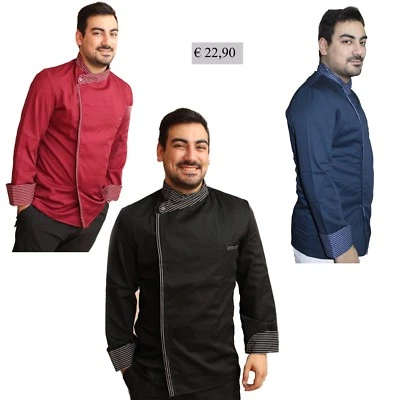 Giacca Da Cuoco,per Lavoro,Chef,Barista,Pizzaiolo,Cucina,Cotone,Made in Italy - Immagine 1 di 4