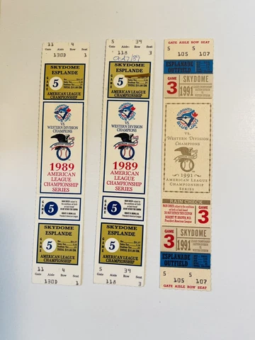 Toronto Blue Jays Alcs Championship Tickets Lot Deal 1989 Cover