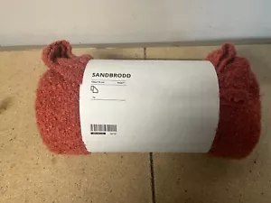 IKEA SANDBRODD Throw Blanket 51” x 67” Orange Red Soft Polyester 205.821.15 A17 - Picture 1 of 3