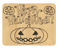 QUADRO HALLOWEEN in legno con INCISIONE per Addobbo casa Festa maschere