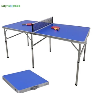 Foldable Ping Pong Table with Net Indoor Outdoor Tennis Table Ping Pong Foldable - Picture 1 of 7