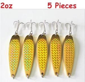 5 Stück Casting 2oz Krokodil Löffel Gold Salzwasser Angelköder mit Diskanthaken  - Bild 1 von 2