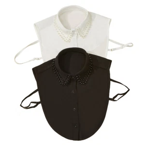 Women Beads Detachable Fake Neck Collar Lapel Tops Half Shirt Choker - Picture 1 of 5
