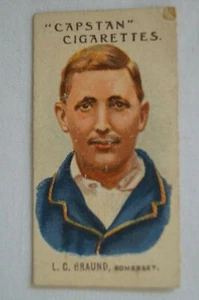 CAPSTAN - Vintage 1900's Cricket Card - L.C. Braund - Somerset. - Picture 1 of 6