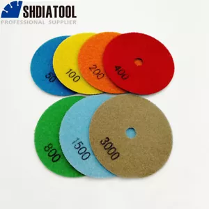 7pcs 4"/100mm Dry Diamond Sanding Disc Flexible Polishing Pads For Granite Tile - Picture 1 of 17