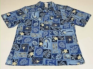 Disney Mickey Hawaiian Shirt Tropical Floral Print Button Down M Cintas Employee - Picture 1 of 9