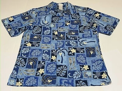 Disney Mickey Hawaiian Shirt Tropical Floral Print Button Down M Cintas Employee - Image 1 of 4
