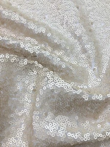 3mm Mini Sequins fabric Stretch Matt Champagne Gold 130 Cm Wide - Picture 1 of 4