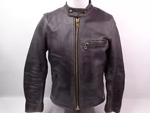 VANSON SPECIAL ORDER STEER HIDE CAFE RACER UNISEX MOTO JACKET BLACK MADE IN USA - Picture 1 of 9