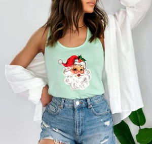 Women Christmas Santa Tank Top, Christmas Gift for Her, Christmas Mom Shirts - Picture 1 of 17