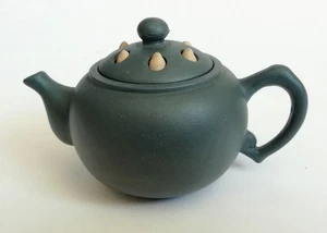 Yixing Oriental Teapot Chinese Green Clay Seal Marked - Picture 1 of 8