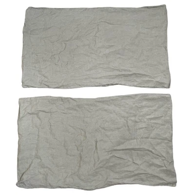 Juego de 2 fundas de almohada de lino granate Hill tamaño king cierre de botón verde claro Foto 1 de 4