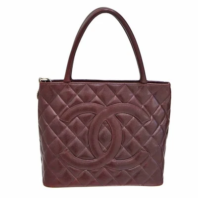 Bolso de Mano Chanel A01804 Reedición Cuero Caviar Burdeos con Bolsa para el Polvo #KN297 Foto 1 de 4