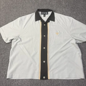 Camicia Nat Nast uomo XL misto seta bowling bottoni manica corta tasca - Foto 1 di 11