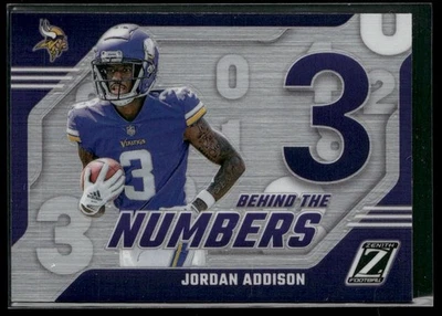 2023 Panini Zenith #14 Jordan Addison Behind the Numbers Silver - Image 1 of 2