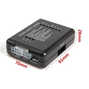 PC Ordinateur Alimentation Testeur Checker Guidé 20/24 Broches pour HDD ATX Noir - Photo 1/1
