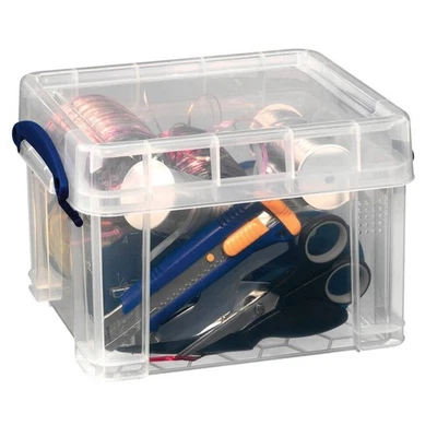 MARKTDISCOUNT Really Useful Box Aufbewahrungsbox 3,0 l transparent 24,5 x 18,0 x 16,0 cm
