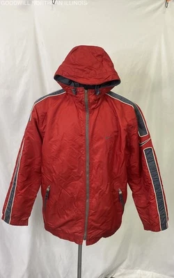 Men's Nike Red Fleece Lined Hooded Winter Jacket Size L - Image 1 of 4