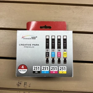 Canon 251 4-Pack Ink Cartridges Black Cyan Magenta Yellow NEW SEALED BOX - Picture 1 of 4
