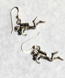 Taucherschmuck, Sterling Silber Taucher Ohrringe   - Bild 1 von 3