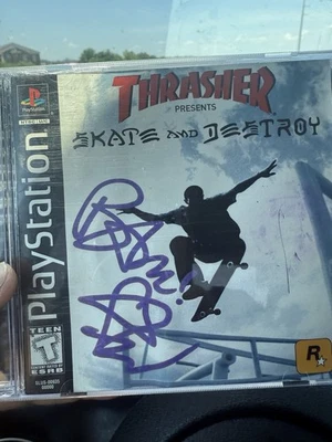 Thrasher-Skate & Destroy - Sony PlayStation 1 SIGNED BY BAM MARGERA - Image 1 of 4