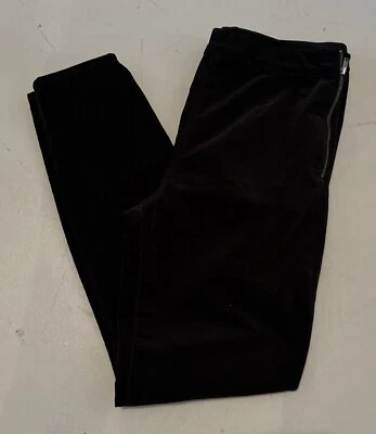 Leggings Gap para mujer de terciopelo negro verdadero frente plano elástico cremallera lateral 29 R Foto 1 de 4