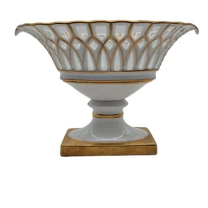Vintage French Style Gilted Footed Reticulated Compote Aprox 8" - Picture 1 of 15