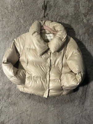 Banana Republic - женщин Boxy пуховик пальто - размер 5 - слоновой кости цвет Xtra пуф укороченный - Изображение 1 из 4