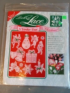 VTG New Tender Tees Look of Lace Iron On Transfers "CHRISTMAS APPLIQUES" LL-28 - Picture 1 of 4