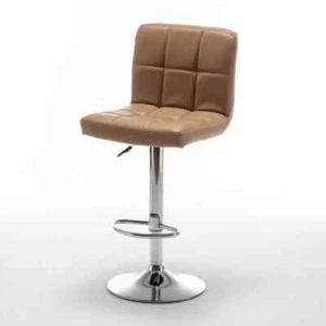 Adjustable Stool Height Faux Leather Stool 360° Swivel Breakfast Kitchen Stool - Picture 1 of 12