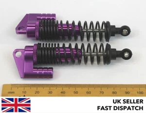 Purple Aluminium Shock Absorbers RC car/model 100mm 92mm x 17mm 1/10 scale - Picture 1 of 3