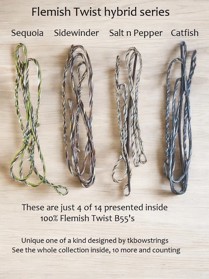Flemish Twist Bowstrings B55 for recurve or longbow / HYBRID series only $18.95! - Image 1 of 4