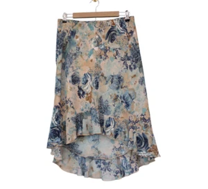 Vintage A Byer Skirt Size Large High Low Ruffle Floral 90s Y2K Grunge Retro Mesh - Picture 1 of 13