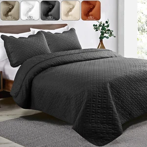 3 Stück Geprägte Gesteppte Tagesdecke Wende Queen King Size Decke Bettüberwurf - Bild 1 von 37