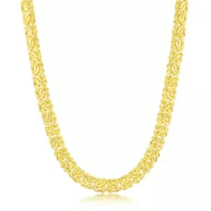 Sterling Silver Classic Byzantine Necklace - Gold Plated - Picture 1 of 1