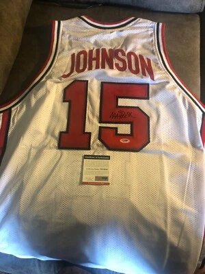 Magic Johnson signed custom  jersey Team USA/Los Angeles Lakers PSA - Image 1 of 2
