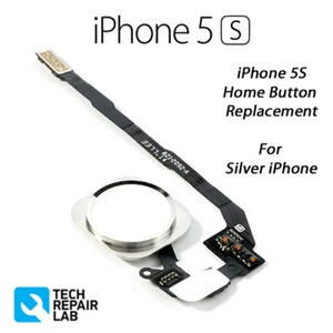 NEW iPhone 5S SE Complete Home Button Replacement UK Fasr Post - Silver/White - Imagen 1 de 4