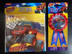 Nickelodeon BLAZE AND THE MONSTER MACHINES 8 Party Loot Bags + Award Ribbon - Picture 1 of 4