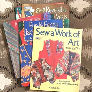 Vest Sewing Books Lot of 5 Carol Parks Patrick Lose Wearable Art Patchwork Craft - Imagen 1 de 6